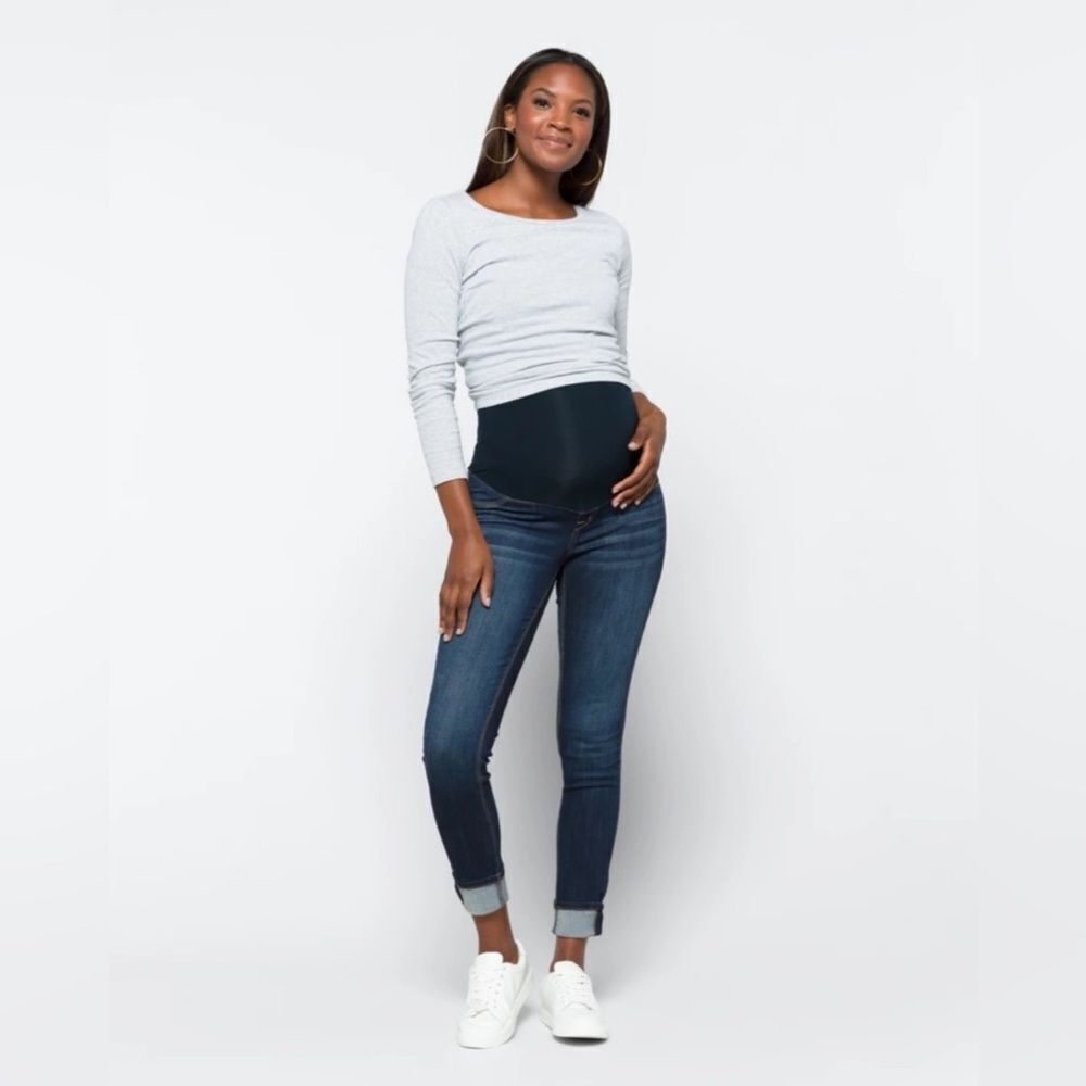 1822 Denim Avah Maternity Cuffed Skinny Jean black‎ Size 10 Stitch Fix Nwt